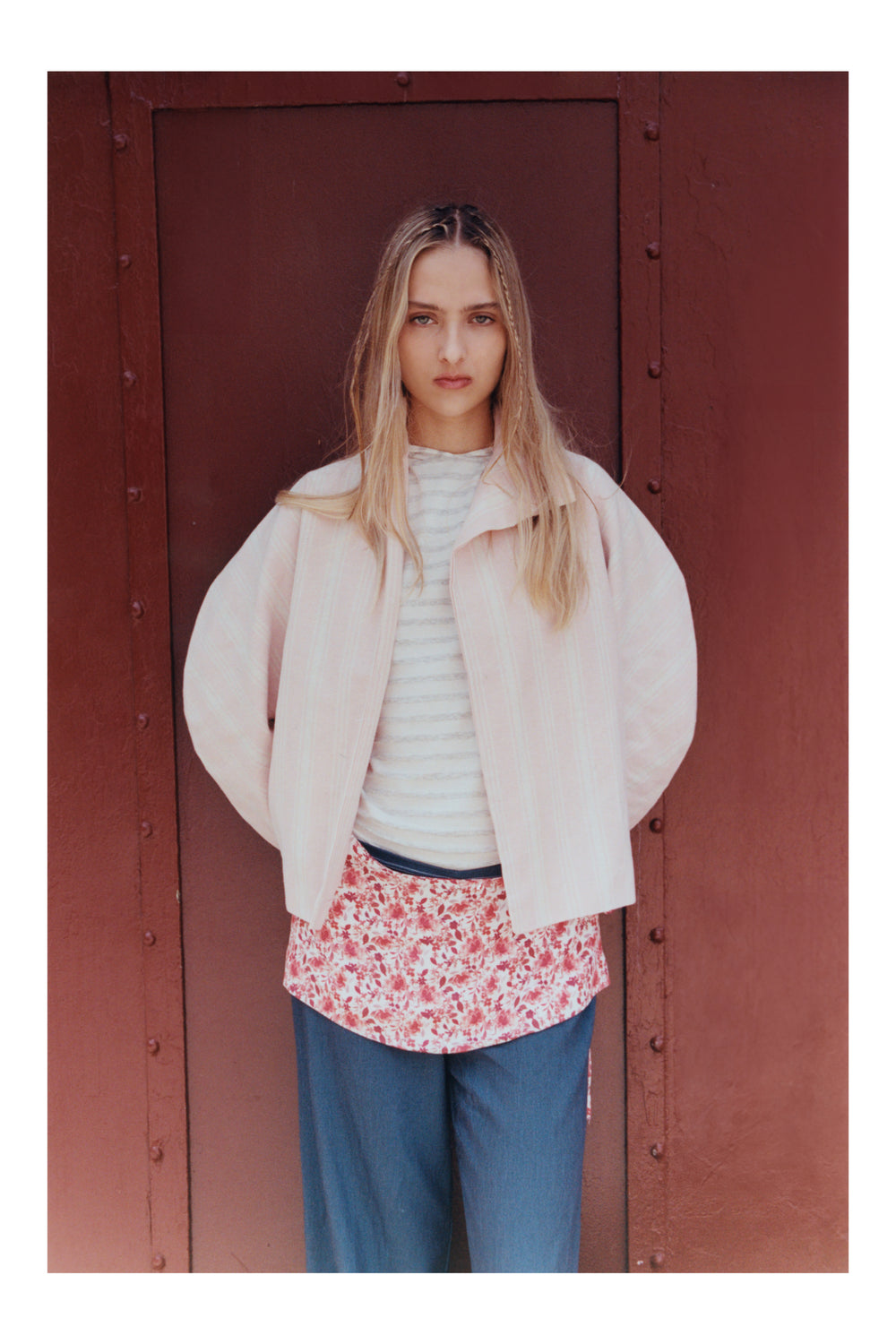 Model wearing the Floral Mini Skirt