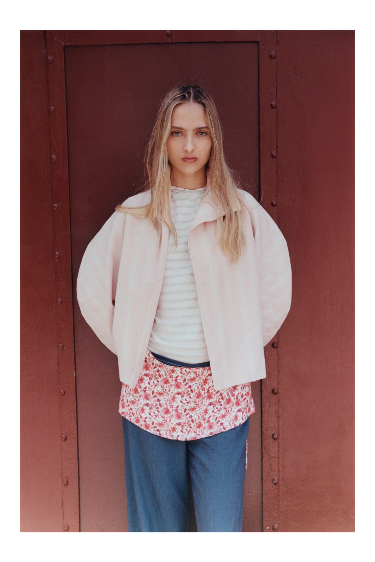 Model wearing the Floral Mini Skirt